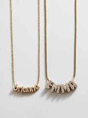 Bubble Letter Custom Necklace - Extra Small Bubble Letter