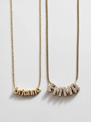 Bubble Letter Custom Necklace - Small Bubble Letter