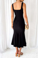 Celebrities Elegant Solid Patchwork U Neck Trumpet Mermaid Dresses