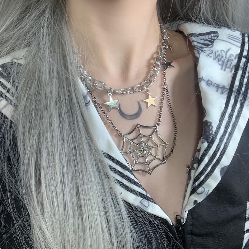 Stars Spider Web Necklace