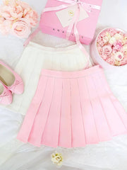 Candy Solid Pleated Mini Skirt