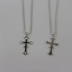 Double Cross Aesthetic Necklace