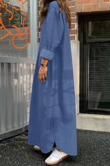 Casual Solid Pocket Polo Collar Irregular Dress Dresses