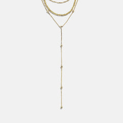 Carina Lariat Layered Necklace - Gold