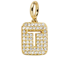 Block Pavé Initial Cluster Charm - T