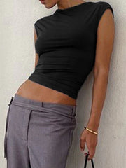Lace Up Backless Cropped Tank Top