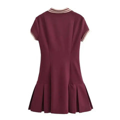 Chic Polo Mini Ribbed Dress
