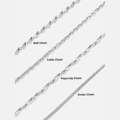 Cluster Charm Necklace Chain - Silver Snake Chain