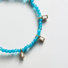 Crystal Beaded Bracelet - Aqua
