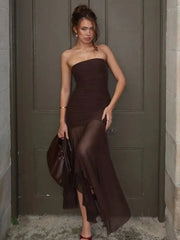 Off-Shoulder Strapless Sexy Maxi Dress