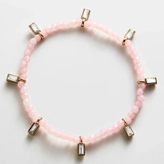 Crystal Beaded Bracelet - Blush
