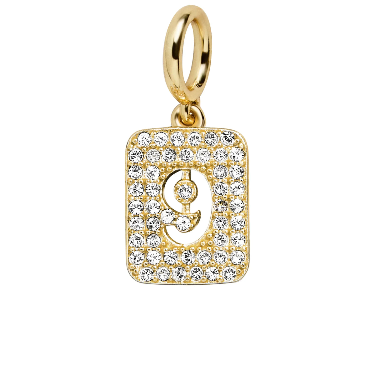 Block Pavé Number Cluster Charm - 9