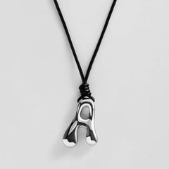 Cord Initial Necklace - Silver