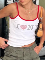 Rhinestone Letter Y2K Cami Top