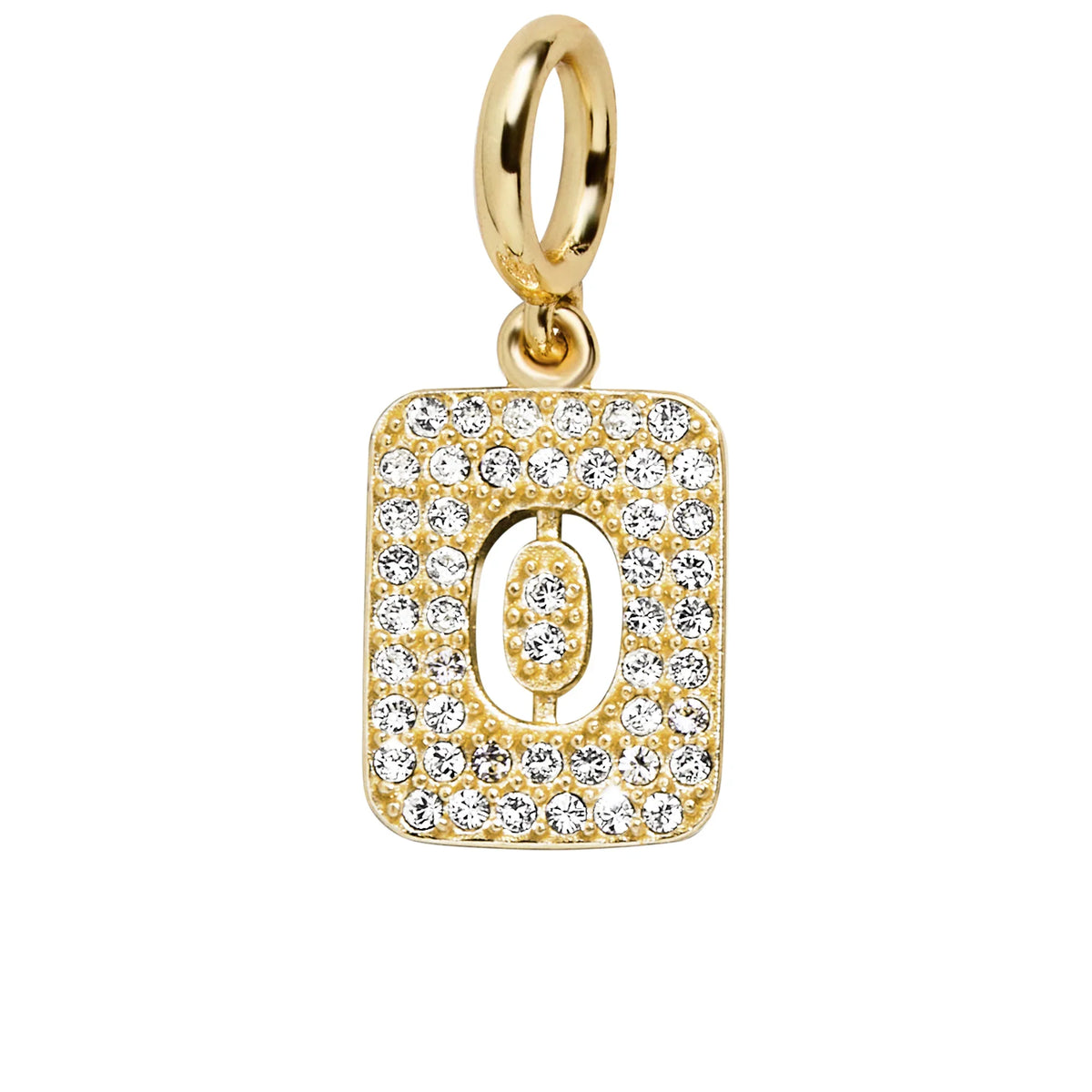 Block Pavé Number Cluster Charm - 0