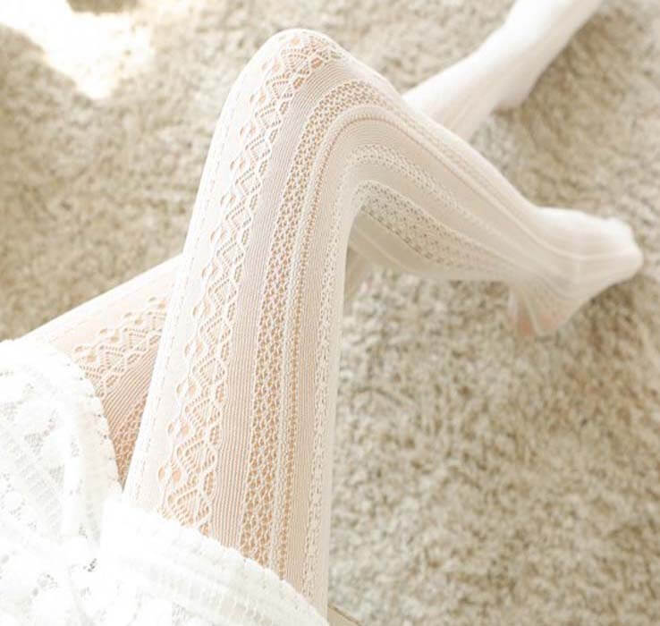 Floral Lolita Aesthetic Lace Tights