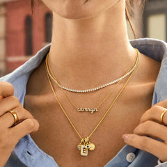 Block Pavé Initial Cluster Charm - O