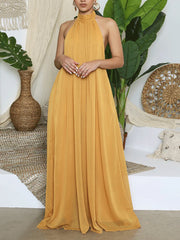 Halter Chiffon Jumpsuit