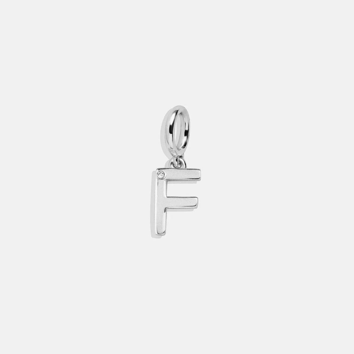 Classic Silver Initial Cluster Charm - F