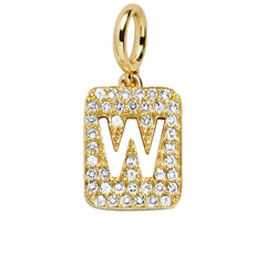 Block Pavé Initial Cluster Charm - W