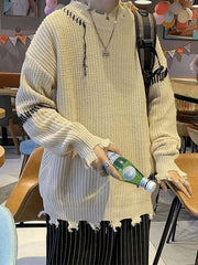 Men'S Irregular Hole Sweater