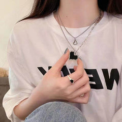Pixel Heart Chains Necklace