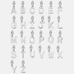 Classic Silver Initial Cluster Charm - F