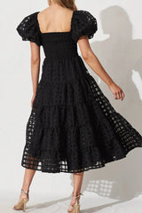 Sweet Elegant Solid Mesh Off The Shoulder Cake Skirt Dresses
