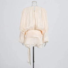Solid Blouse Mini Dress