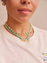 Bubble Letter Custom Paracord Necklace - Turquoise