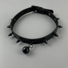 Black Rivet Bell Choker