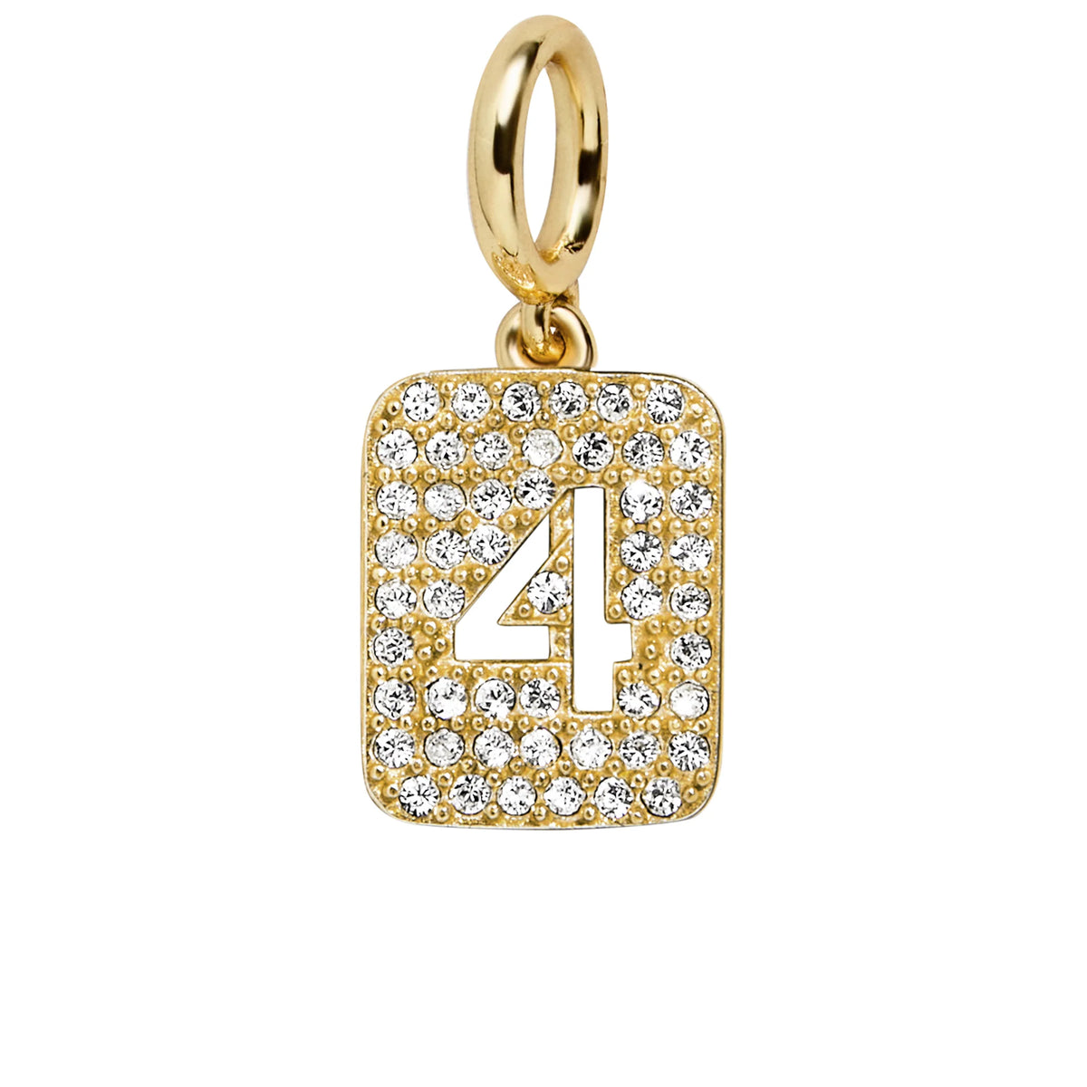 Block Pavé Number Cluster Charm - 4