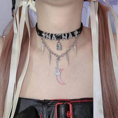 Nana Rivet Leather Punk Choker
