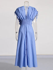 Elegant Patchwork V-Neck Fashion Dress