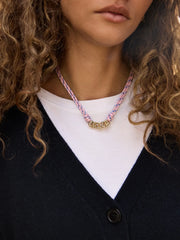 Bubble Letter Custom Paracord Necklace - Soft Pink