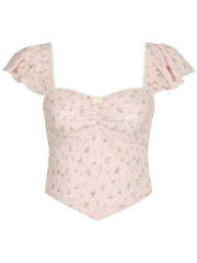 Layla Floral Flutter Sleeves Top