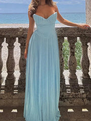 Fashion Strapless A-Line Maxi Dress
