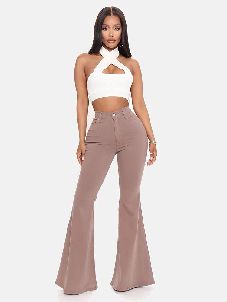High-Waisted Bell-Bottoms Jeans