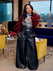 High Waist Wide Leg Pu Pants