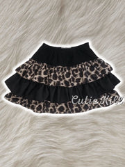 Leopard Patchwork Mini Skirt