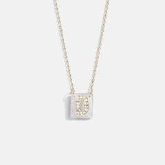 Clementine Initial Necklace - Gold/Pavé