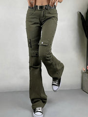 Metal Decor Washed Flare Jeans
