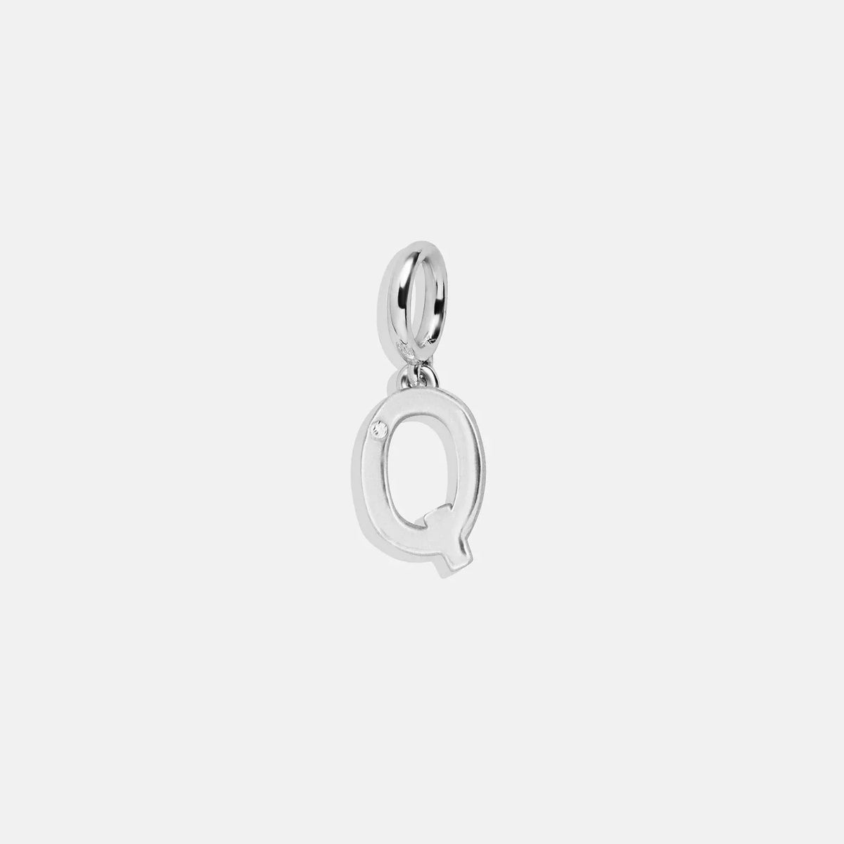 Classic Silver Initial Cluster Charm - Q
