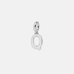 Classic Silver Initial Cluster Charm - Q