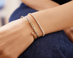 Custom Cord Bracelet - Silver