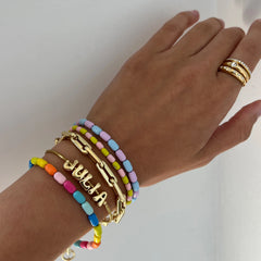 Brighten Up Enamel Beaded Bracelet - Jelly Beans