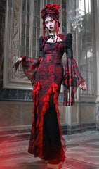 Gothic Jacquard Chiffon Tail Skirt