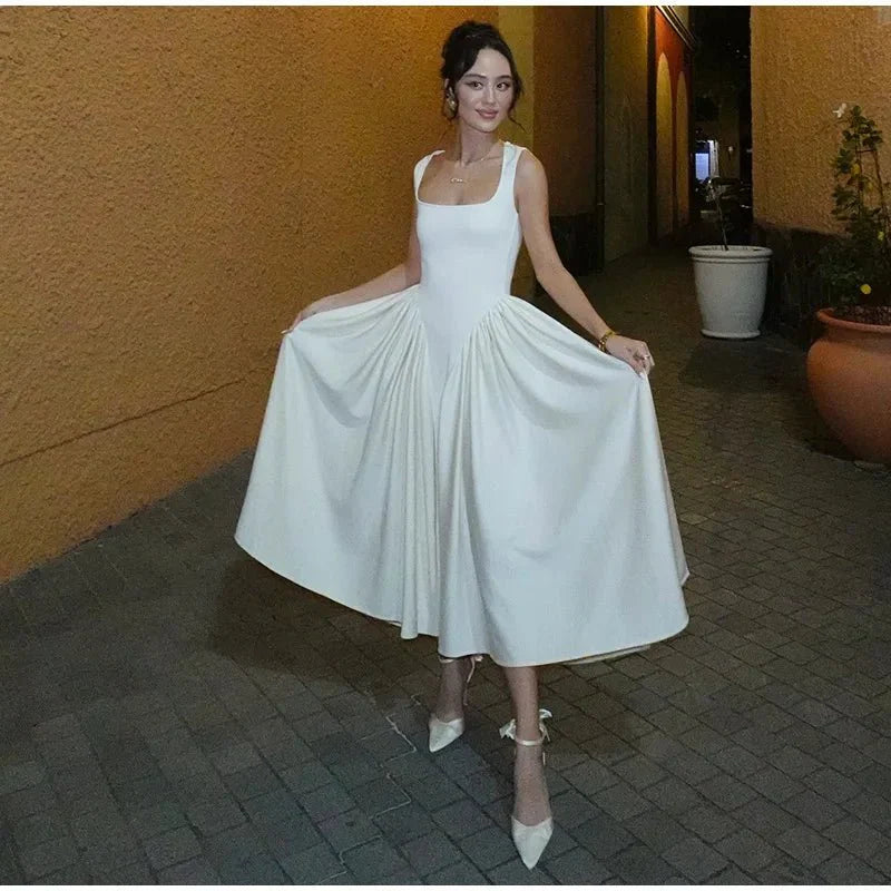 Elegant & Casual Pleated A-Line Dress