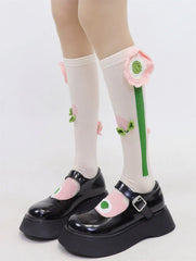 Delicate Tulip Flowers Stockings