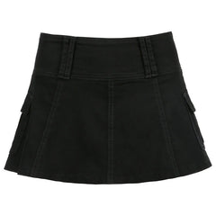 High Waisted Denim Mini Skirt